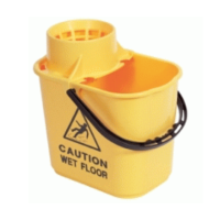 Plastic Mop Bucket & Wringer Yellow 15L