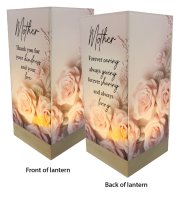 Glass Lantern/Wood Base/Mother   (84609)