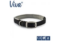Ancol Viva Padded Nylon Buckle Collar - Black 26" x 1