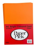 A4 Orange Card 160gsm (50)