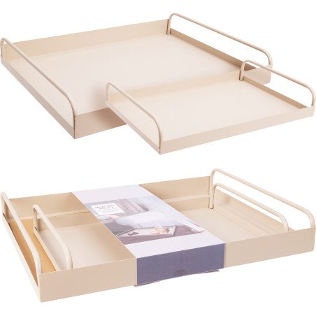 Serving Tray Set of 2 Sand Colour