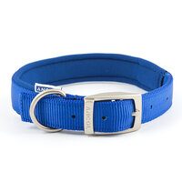 Ancol Viva Padded Nylon Buckle Collar - Blue 26" x 1