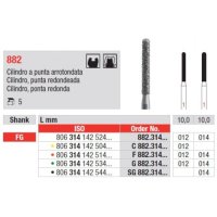Diamond Bur Cylinder Round End Coarse 014 Pk5
