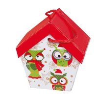 Christmas Owl House - 115 x 130mm x 12pcs