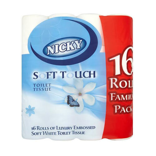 Buy Nicky Soft Touch Toilet Roll 16 Pack online Tadhg O'Connor Ltd.