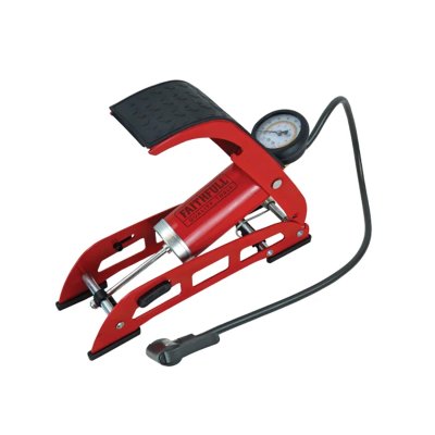 Faithfull Foot Pump Single Cylinder with Gauge