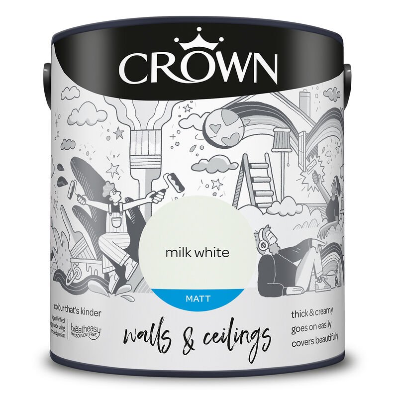 CROWN CR MATT EMULSION MILK WHITE 2.5L