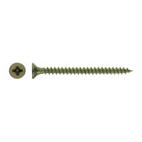 Reca Chipboard Screws Countersunk Pozi 4mm x 50mm Zinc Yellow Box Quantity 500