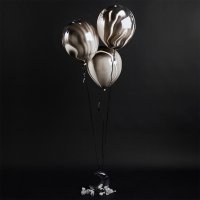 Black Marble 12" Latex Balloons - Pack of 5