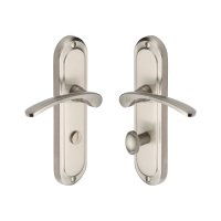 AMB6230-SN - Heritage Brass Door Handle for Bathroom Ambassador Design Satin Nickel Finish