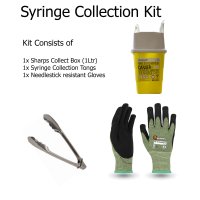 Syringe Collection Kit -Gloves/Tongs/Sharpbox