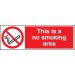 No smoking area 300x100mm adhesive backed