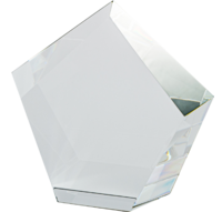 12cm Crystal Pentagon Award (Satin Box)