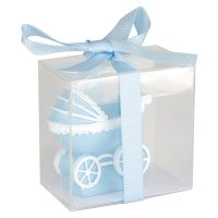 Candle Blue Pram - 50 x 25 x 50mm
