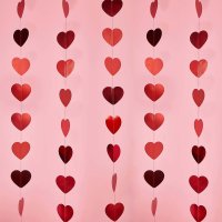 Red Trailing Hearts Hanging Decoration 4m
