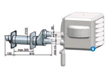 Muurdoorvoer diam. 80/125 voor HR10-60