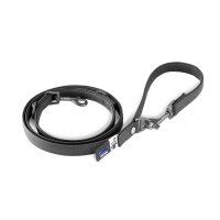 Curli Apple Leather Dog Adjustable Leash Black Small