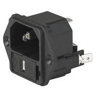 IEC Panel Inlet C14 with Fuse Holder 1 or 2 pole