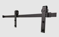 KN-3 Rustic Black Barn Door System 3m 80kg Soft Close & Flush Handles (2 Doors)