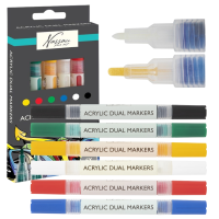 Acrylic Paint Marker 6pk - Dual Tip