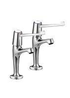 Bristan Value Lever High Neck Pillar Taps with 6" Levers and Ceramic Disc Valves VAL2 HNK C 6 CD