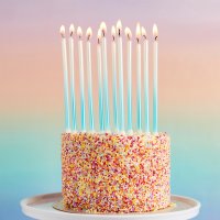 Blue Ombre Tall Skinny Wax Candles - Pack of 12