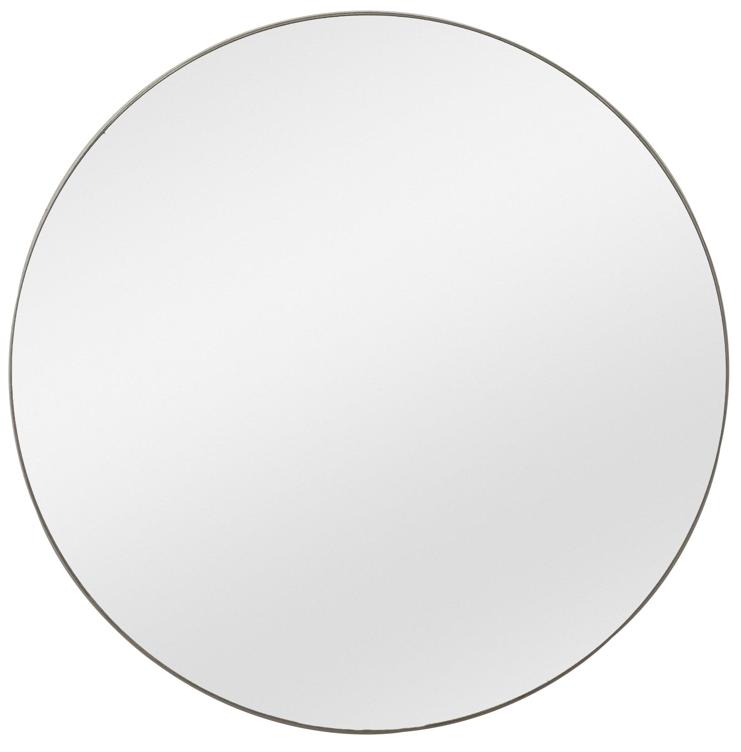 Canis Round Flat Mirror Country Silver 100cm