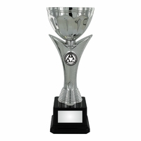 34cm Silver Metal Cup with Winged Riser on Ma