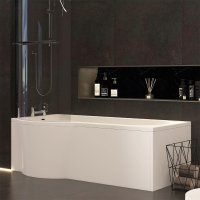 Imex Arco 1700mm Puracast Shower Bath Left Hand White