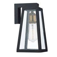 DUVAL WALL LIGHT BLACK AND GLASS IP43