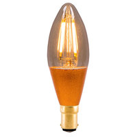 4W LED VINTAGE CANDLE  AMBER DIMMABLE LAMP 240 VOLT SBC 300 LUMEN 2000K 15000 HOUR 01452