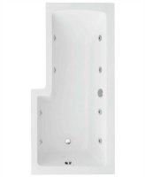 L SHAPE 1700X850MM RH SINGLE ENDED 8 JET WHIRLPOOL BATH & PANEL