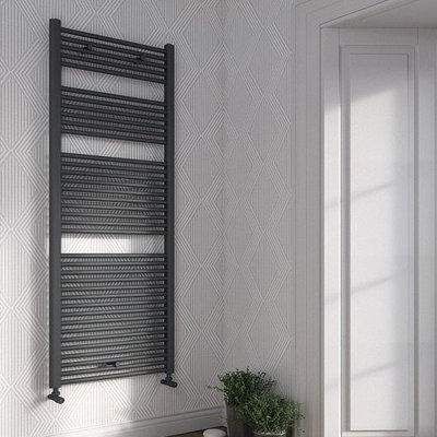 Roma Anthracite Towel Radiator Curved 1230 x 600
