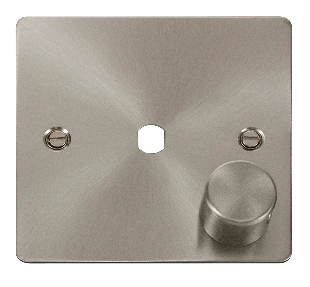Click Define 1G Dimmer Plate C/w Knob Brushed Steel FPBS140PL
