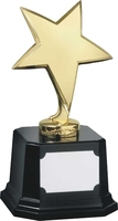 17cm Gold Metal Star on Plinth