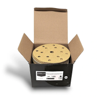 Prem-Cut 150mm Aluminium Oxide Gold Abrasive Velcro Disc 15H - 600 Grit - 100pk