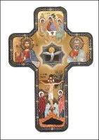 Wood Icon Cross 7 inch/Holy Trinity   (12524)