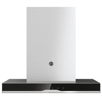 Hoover 60cm T-Shape Chimney Cooker Hood - Black Glass & Stainless Steel