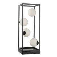 ENSIO 4 LIGHT TABLE LAMP, MATT BLACK, OPAL GLASS