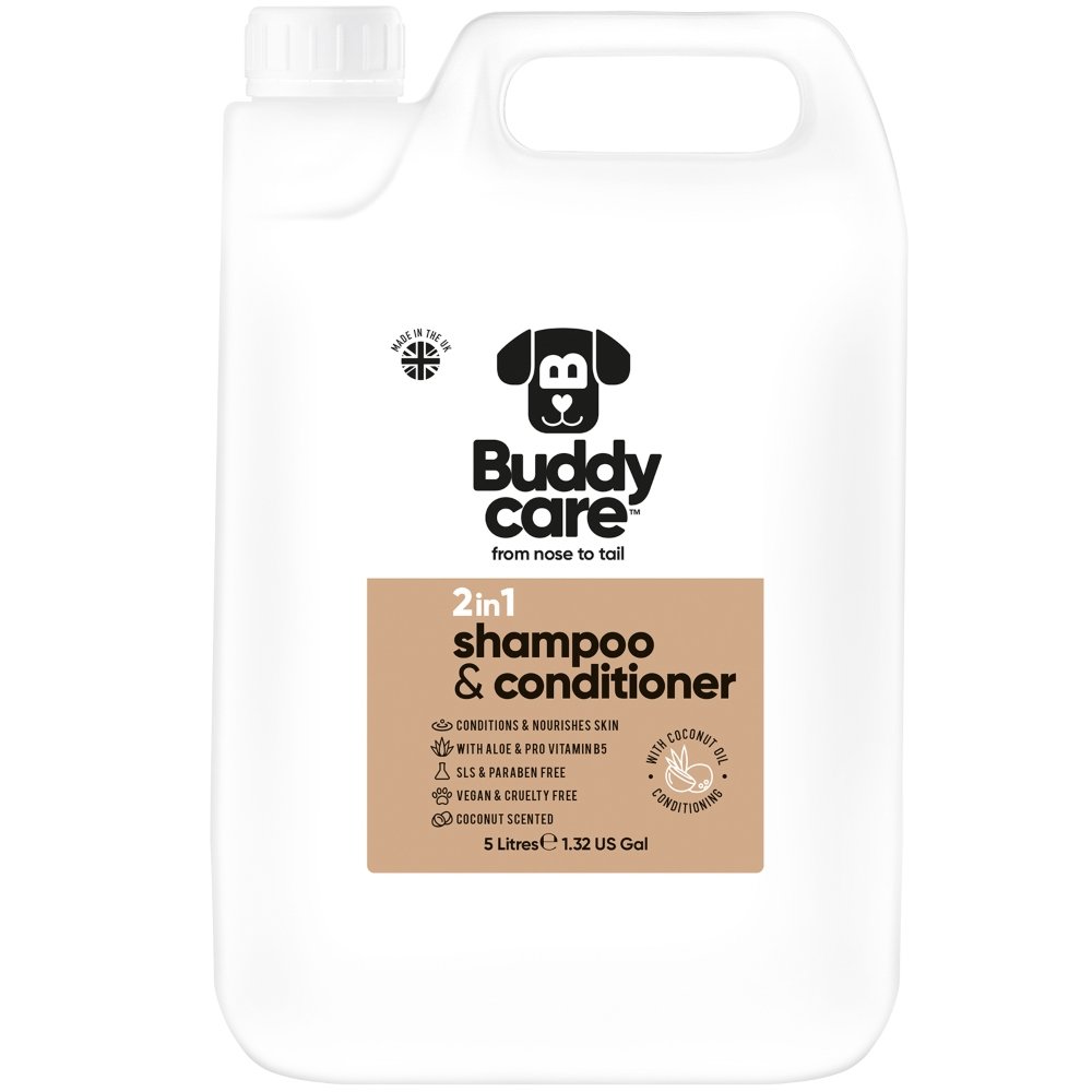 Buddycare Dog 2 in 1 Shampoo and Conditioner Coconut 5Ltr