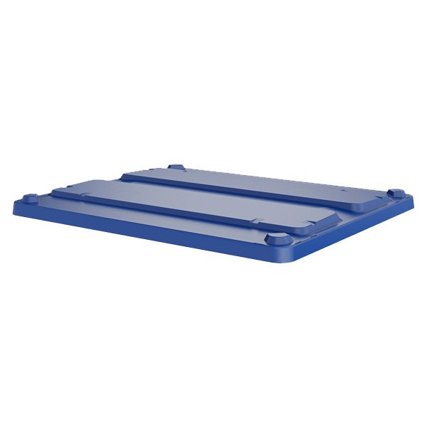Couvercle de palette pour caisse - pour 605 litres, HDPE, bleu, 1200x1000mm