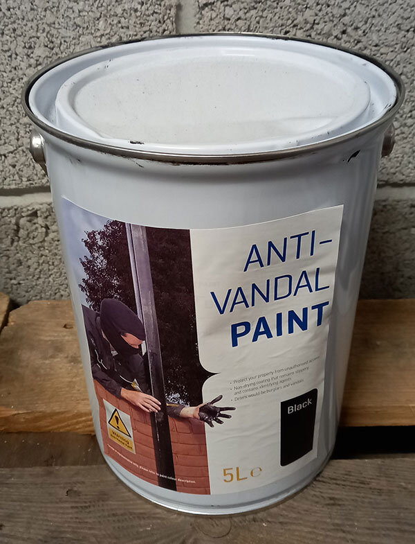 Black AntiVandal Paint AntiClimb Paint Pat McDonnell Paints
