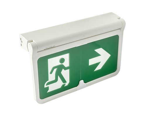 SWISS PLUS Dual Test, 2.5W Maintained Emergency Exit Blade Light, with Multiple Mounting Options, White
