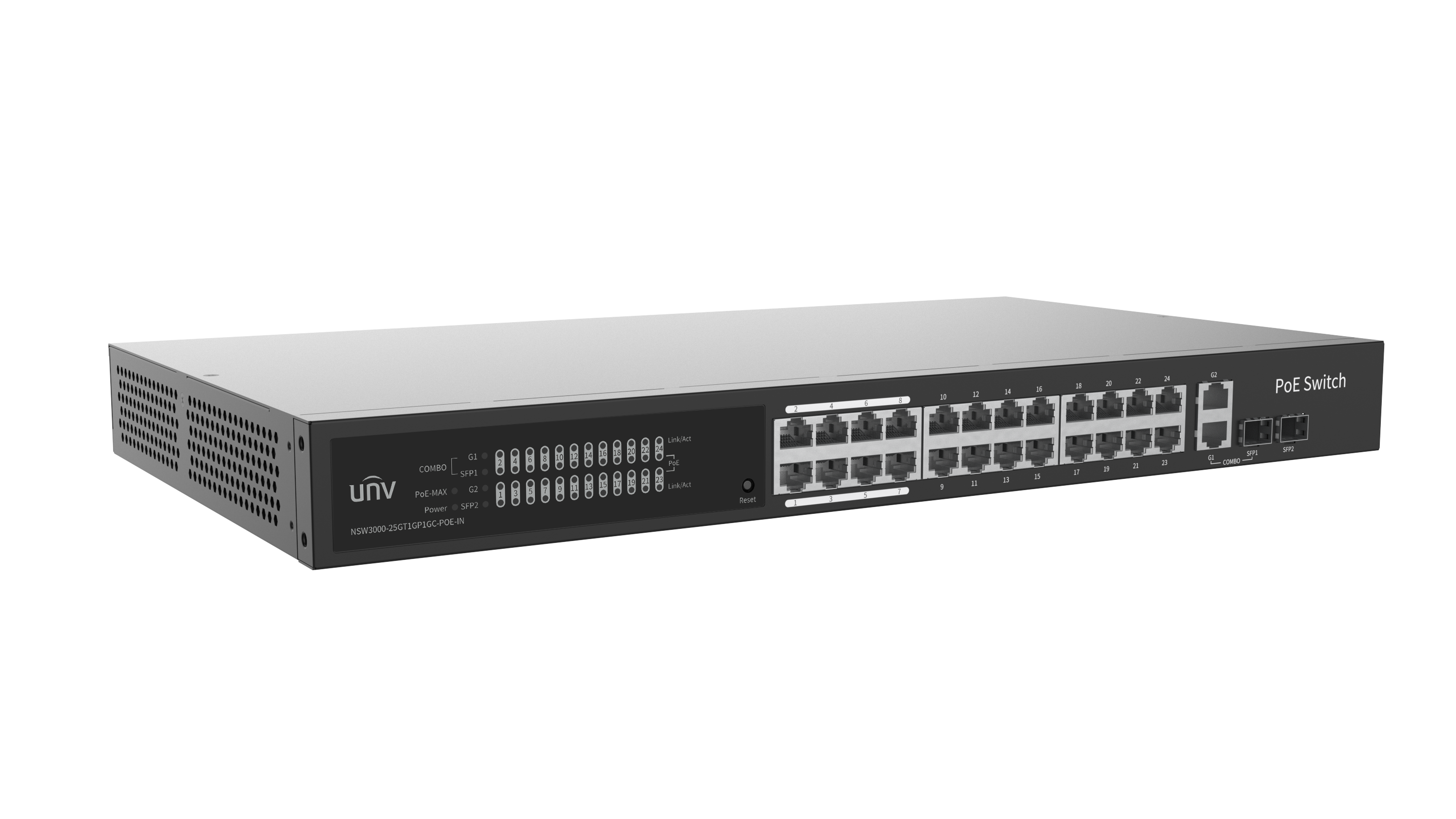 Uniview NSW3000-25GT1GP1GC-POE-IN PoE switch with 24 RJ-45 ports