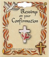 Brooch - Dove On Cross   (F1709)