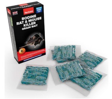 Rentokil Rodine Rat and Mouse Killer Grain Bait 6 Sachet XD