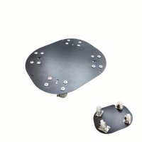 The plate has 4 wheels attached to the bottom of it and the whole plate is attach to the bin.