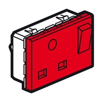 Arteor British 13a Red Switched Socket  | LV0501.2483