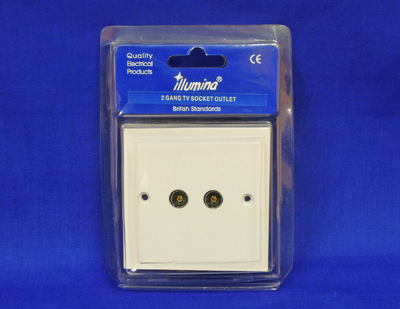 2 Gang Flush TV Socket