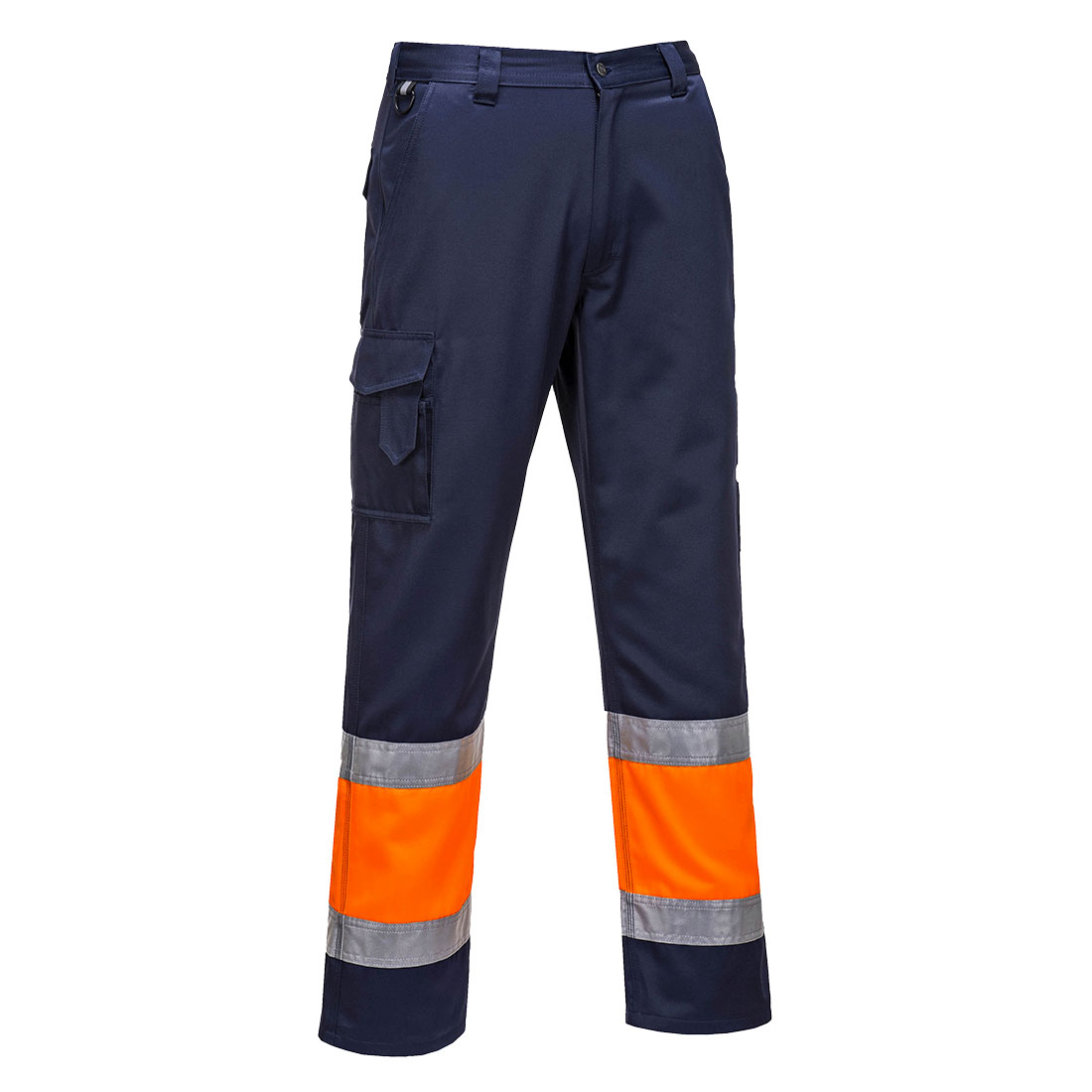 Hi-Vis Contrast Class 1 Two Tone Combat Trouser, Orange/Navy, Reg Leg